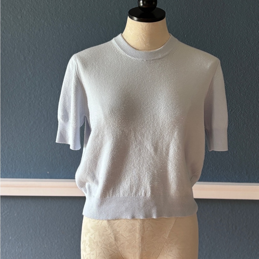 French Connection Pale Blue Short Sleeve Knit Top